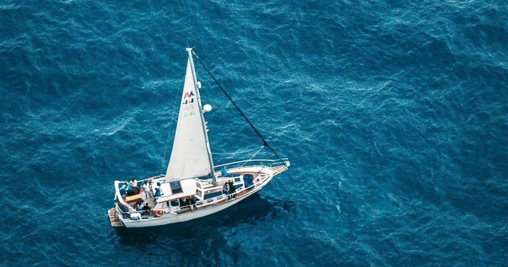 Sale boat wedding yacht on ocean